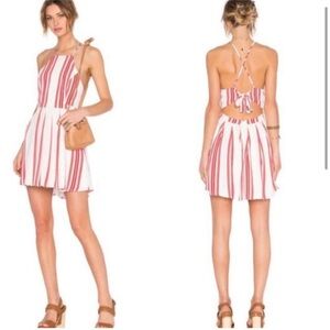 Striped Halter Dress with Open Back